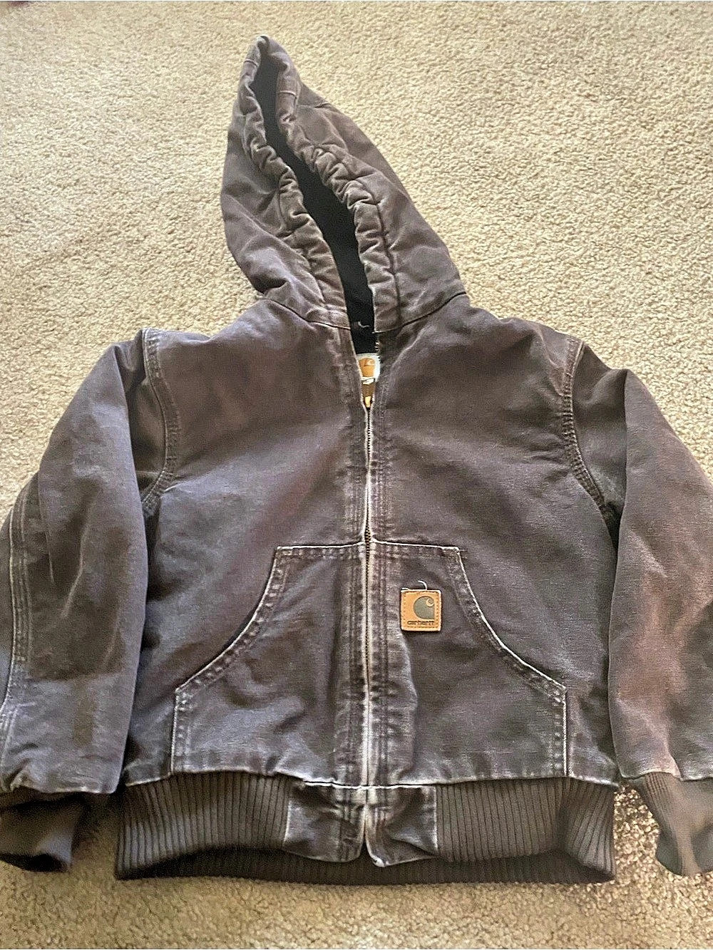 Carhartt Sandstone Duck Active Jacket Brown & Black Medium 8